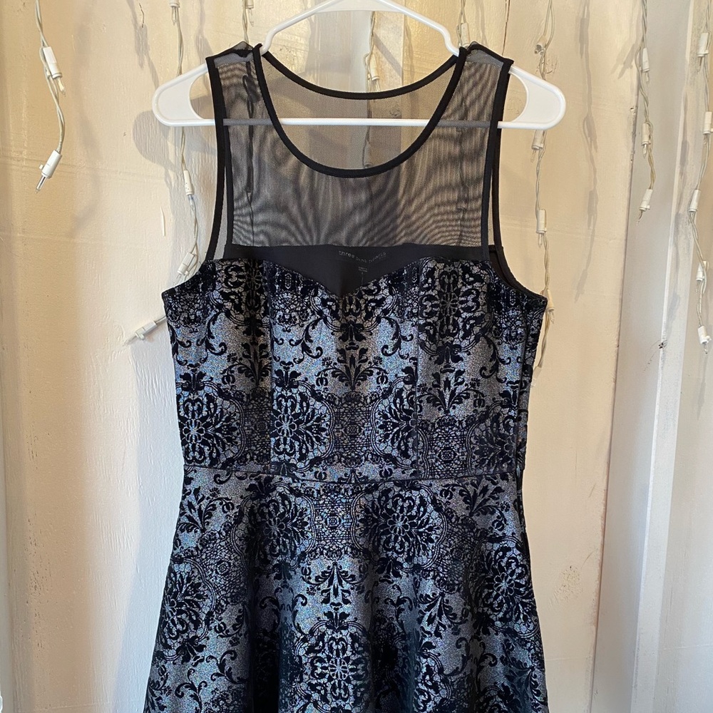 Silver and Black skater dress